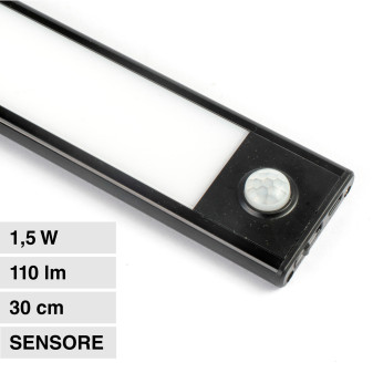 V-Tac VT-8141 Lampada LED da Armadio 1,5W SMD Ricaricabile Micro USB Sensore...