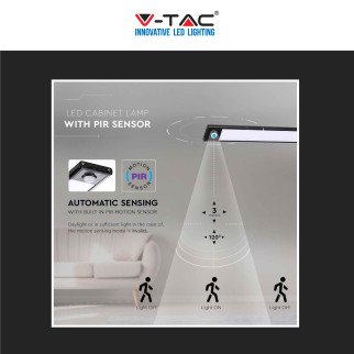 VT-8143 V-Tac Lampada LED da Armadio 2,5W SMD Sensore PIR