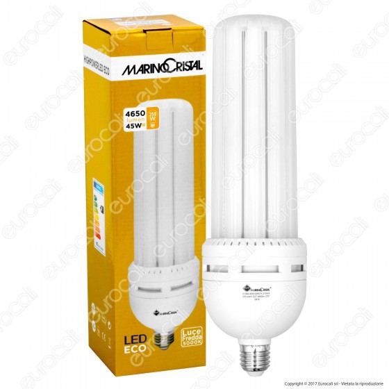 Marino Cristal Serie ECO Lampadina LED E27 45W Tubolare High Power Marino Cristal Serie ECO Lampadina LED E27 45W Tubolare High Power