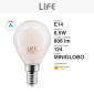 Immagine 2 - Life Lampadina LED E14 6,5W Minisfera P45 MiniGlobo Filament Vetro Milky - mod. 39.920258CM27