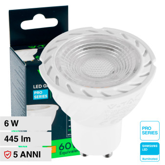 Ideal Lux Lampadina GU10 7 watt LED cob faretto vetro spotlight 60° luce  calda