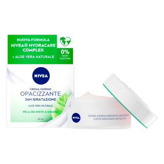 Nivea Crema Giorno Opacizzante 24H Idratazione con Aloe Vera Naturale per...