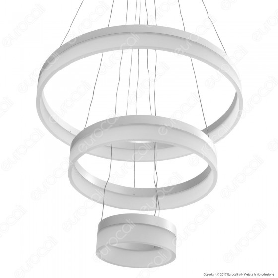 V-TAC VT-80-3 Lampadario LED Anello Triplo 80W Sospensione in Metallo V-TAC VT-80-3 Lampadario LED Anello Triplo 80W Sospensione in Metallo