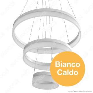 V-TAC VT-80-3 Lampadario LED Anello Triplo 80W Sospensione in Metallo