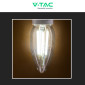 Immagine 6 - V-Tac VT-2327 Lampadina LED E14 6W Candela C37 Filament Vetro Trasparente - SKU 212848 / 212850