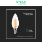 Immagine 9 - V-Tac VT-2327 Lampadina LED E14 6W Candela C37 Filament Vetro Trasparente - SKU 212848 / 212850