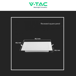 VT-61003 Mini Pannello LED Quadrato 3W SMD da Incasso V-Tac