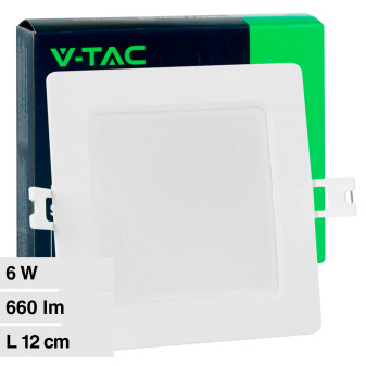V-Tac VT-61006 Pannello LED Quadrato 6W SMD da Incasso con Driver - SKU 10480...