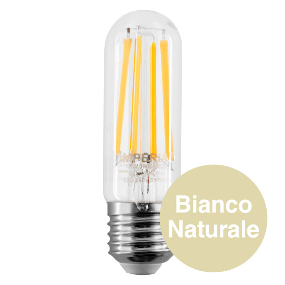 Lampadina LED E27 10W Tubolare T30 Filament in Vetro Imperia Lampadina LED E27 10W Tubolare T30 Filament in Vetro Imperia