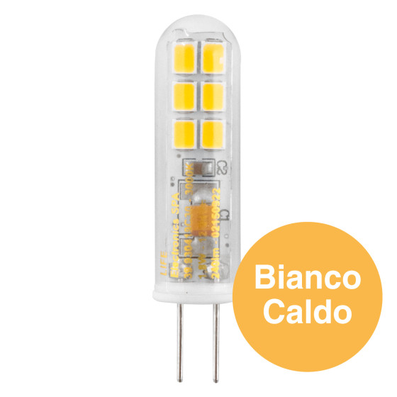 Lampadina LED G4 1,8W Tubolare SMD 12/24V in Vetro Trasparente Life