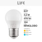 Immagine 5 - Life Lampadina LED E27 4,5W G45 MiniGlobo SMD - mod. 39.920262C30 / 39.920262N40 / 39.920262F65