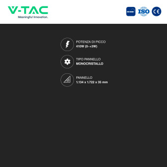 VT-410 12 Pannelli Solari Fotovoltaici 410W IP68 V-Tac