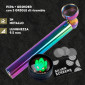Immagine 2 - Champ High Pipa a Tubo in Metallo Colore Rainbow + Grinder Tritatabacco 2 Parti in Metallo Colore Nero con 3 Griglie di Ricambio