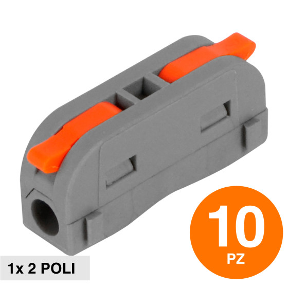 10 Connettori Universali 2 Poli a 1 PosizionieLife Mod. 38.3005021 10 Connettori Universali 2 Poli a 1 PosizionieLife Mod. 38.3005021