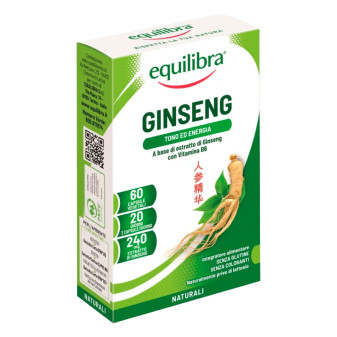 Equilibra Ginseng Tono ed Energia Integratore Alimentare con Vitamina B6 -...
