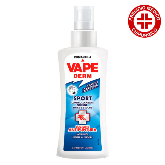 Sport Lozione Antipuntura Spray Contro Zanzare e Zecche Vape Derm Sport Lozione Antipuntura Spray Contro Zanzare e Zecche Vape Derm