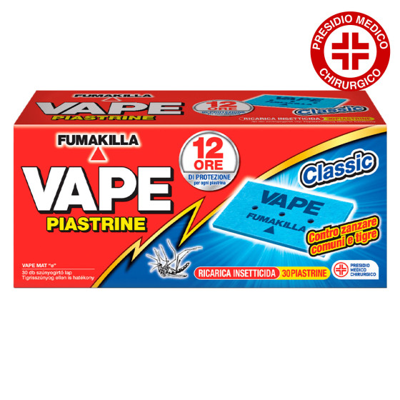 Piastrine di Ricarica Classic contro Zanzare Comuni e Tigre Vape Piastrine di Ricarica Classic contro Zanzare Comuni e Tigre Vape