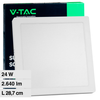 V-Tac VT-60024 Pannello LED Quadrato 24W SMD a Superficie con Driver - SKU...