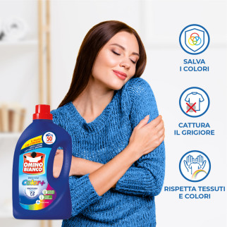 Detersivo Liquido 50 Lavaggi Color+ Omino Bianco 2L