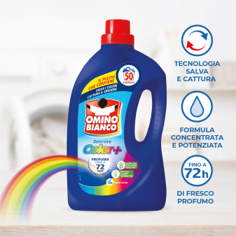 Detersivo Liquido 50 Lavaggi Color+ Omino Bianco 2L