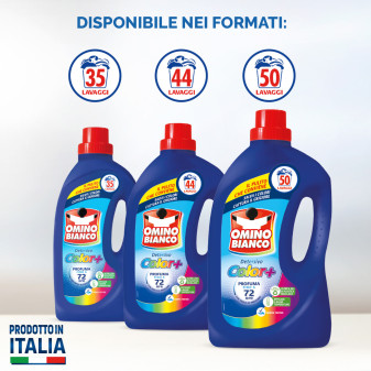 Detersivo Liquido 50 Lavaggi Color+ Omino Bianco 2L
