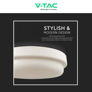 VT-8095 Plafoniera LED 12W Rotonda SMD IP54 Bianca V-Tac