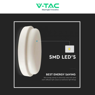 VT-8095 Plafoniera LED 12W Rotonda SMD IP54 Bianca V-Tac
