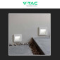 Immagine 4 - V-Tac VT-1143 Punto Luce LED SMD 3W Segnapasso Quadrato a Parete Colore Bianco - SKU 121284