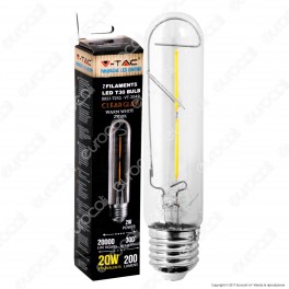 V-Tac VT-2042 Lampadina LED E27 2W Tubolare 2 Filamenti - SKU 7251