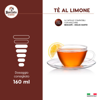 16 Capsule Baciato Caffè Te al Limone Cialde Compatibili Nescafè