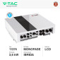 Immagine 2 - V-Tac VT-66036103 Inverter Fotovoltaico Monofase Ibrido On-Grid / Off-Grid 3.6kW IP65 con Display LCD e CEI 0-21 - SKU 11374
