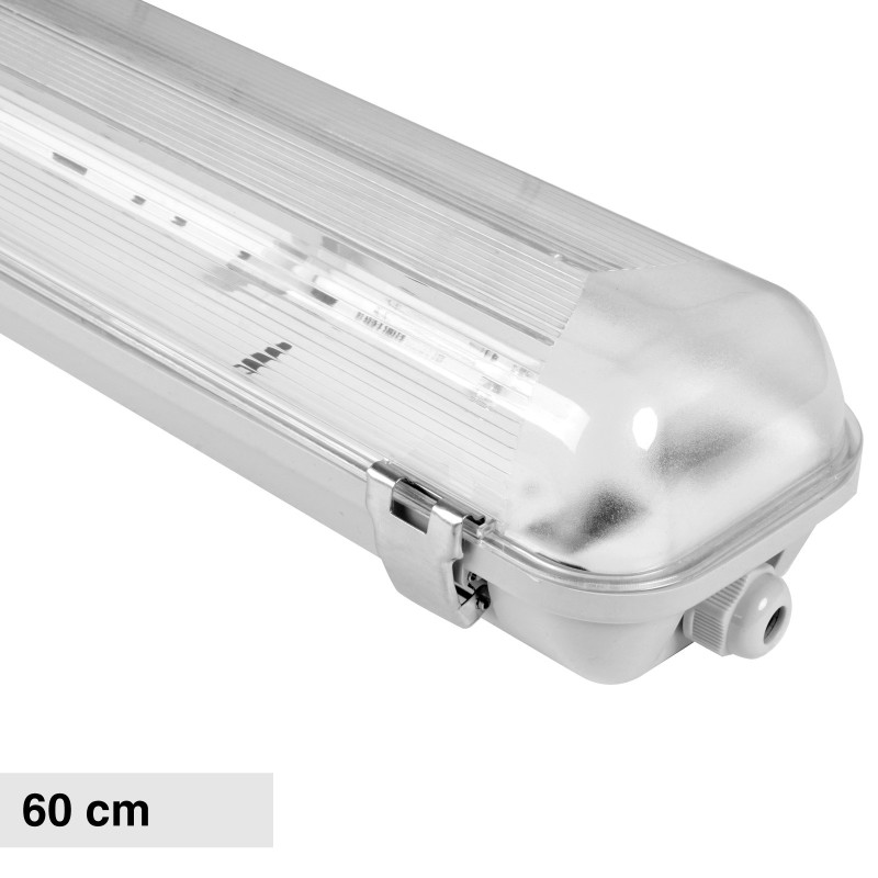 Life Plafoniera Stagna IP65 Per Doppio Tubo LED G13 – 2 X 60 Cm, Corpo Impermeabile, Neon Non Inclusi