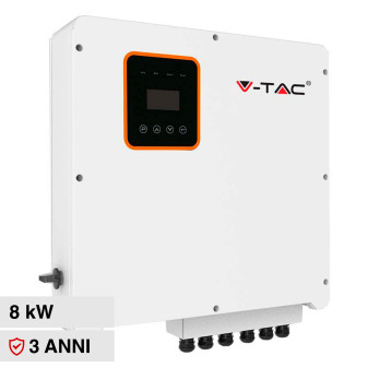 V-Tac VT-6608303 Inverter Fotovoltaico Trifase Ibrido On-Grid / Off-Grid 8kW...