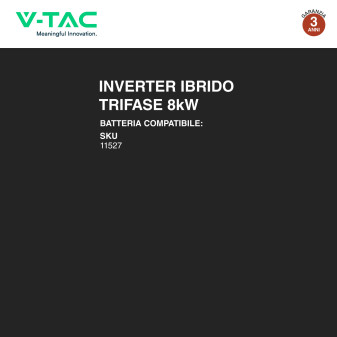 VT-6608303 Inverter 8kW Trifase Pannelli Fotovoltaici V-Tac