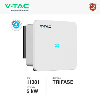 VT-6605310 Inverter 5kW Trifase Pannelli Fotovoltaici V-Tac CEI 0-21
