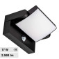 Immagine 1 - V-Tac VT-11020S Lampada LED da Muro Ruotabile 17W SMD Sensore PIR di Movimento IP65 Applique Colore Nero - SKU 2940 / 2941