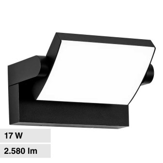 VT-11020 Lampada LED da Muro 17W Ruotabile SMD Nera V-Tac