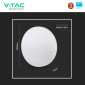 Immagine 7 - V-Tac VT-8066RD Plafoniera LED Rotonda 25W SMD Chip Samsung IP44 Colore Bianco - SKU 2113949
