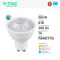 Immagine 5 - V-Tac VT-227D Lampadina LED GU10 6W Faretto Spotlight SMD Chip Samsung Dimmerabile - SKU 21195 / 21196 / 21197