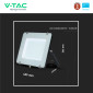 Immagine 7 - V-Tac VT-200 Faro LED 200W IP65 SMD Chip Samsung Colore Nero - SKU 21419