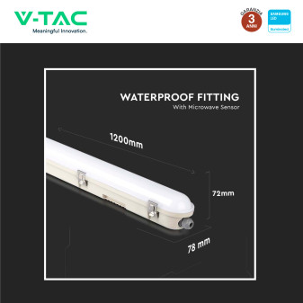 VT-120136S Tubo LED Plafoniera 36W Samsung SMD IP65 V-Tac
