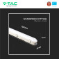 Immagine 8 - V-Tac VT-150070 Tubo LED Plafoniera Linkabile 70W Lampadina SMD Chip Samsung IP65 150cm - SKU 20475 / 20476