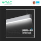 Immagine 12 - V-Tac VT-7-43 Lampada LED a Sospensione Linkabile 40W UGR ≤19 SMD Chip Samsung Linear Light Grigia Dimmerabile - SKU 21384