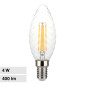V-Tac VT-1985D Lampadina LED E14 4W Candle Bulb C35 Candela Twist Filament Dimmerabile Vetro Trasparente - SKU 214367