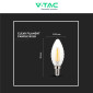 Immagine 5 - V-Tac VT-1985D Lampadina LED E14 4W Candle Bulb C35 Candela Twist Filament Dimmerabile Vetro Trasparente - SKU 214367