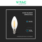 Immagine 6 - V-Tac VT-1985D Lampadina LED E14 4W Candle Bulb C35 Candela Twist Filament Dimmerabile Vetro Trasparente - SKU 214367