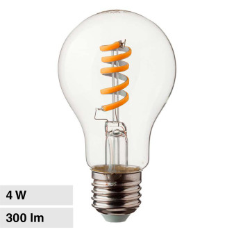 V-Tac VT-2164 Lampadina LED E27 4W Bulb A60 Goccia Filament in Vetro...