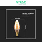Immagine 5 - V-Tac VT-2152 Lampadina LED E14 2W Candle C35 Candela Art Filament Vetro Ambrato - SKU 217472