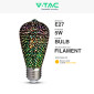 Immagine 2 - V-Tac VT-2223 Lampadina LED E27 5W ST64 Filament Vetro Oscurato Effetto 3D - SKU 212705