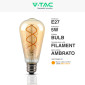 Immagine 2 - V-Tac VT-2065 Lampadina LED E27 5W ST64 Filament Vetro Ambrato - SKU 217218